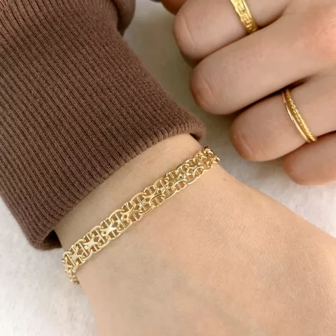 Elegant armbånd i 14 karat guld 21 cm x 6,5 mm
