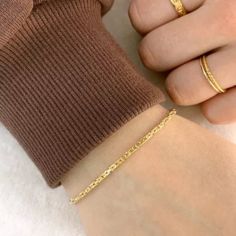 kongearmbånd i 14 karat guld 21 cm x 1,8 mm