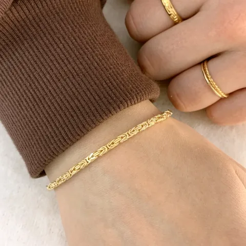 kongearmbånd i 14 karat guld 23 cm x 2,3 mm