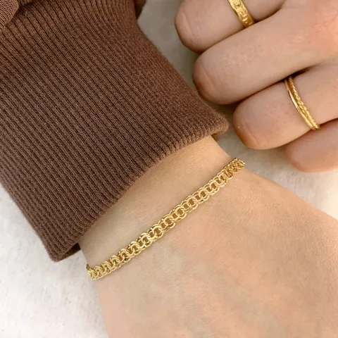 BNH bismarkarmbånd i 8 karat guld 21,0 cm x 3,5 mm