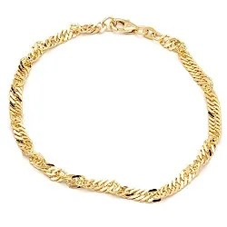 BNH singaporearmbånd i 14 karat guld 21,0 cm x 3,5 mm