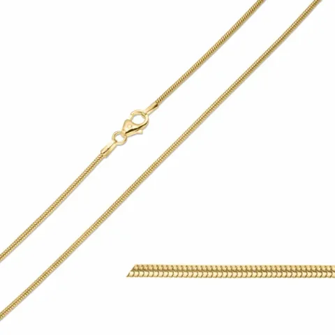 kort BNH slangekæde i 14 karat guld 38 cm x 1,2 mm