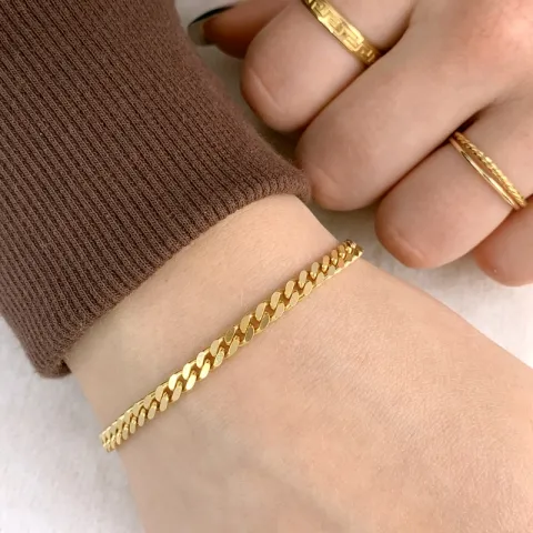 BNH panserarmbånd i 8 karat guld 18,5 cm x 4,0 mm