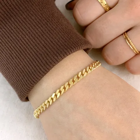 BNH panserarmbånd i 8 karat guld 21 cm x 4,7 mm