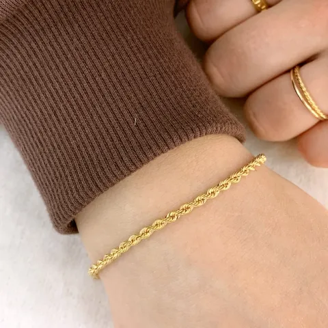 BNH cordelarmbånd i 14 karat guld 18,5 cm x 2,7 mm