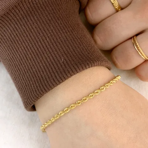 BNH cordelarmbånd i 14 karat guld 21 cm x 2,7 mm