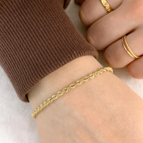 BNH cordelarmbånd i 14 karat guld 18,5 cm x 3,2 mm