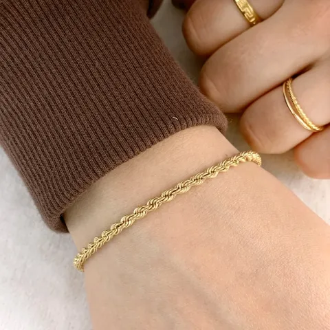 BNH cordelarmbånd i 14 karat guld 21 cm x 3,2mm