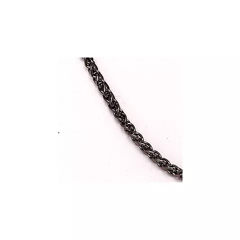 BNH hvedehalskæde i sort rhodineret sølv 38 cm x 1,3 mm