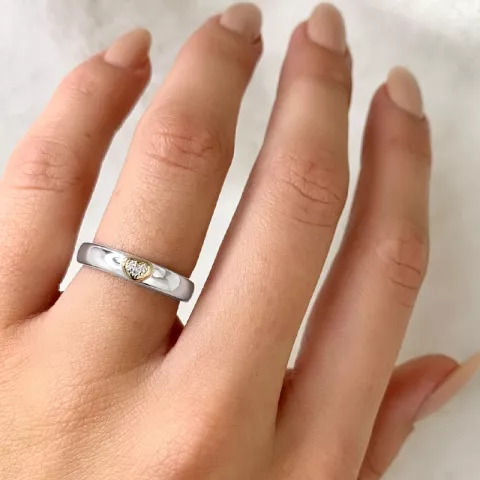 Ring i sølv med forgyldt sølv