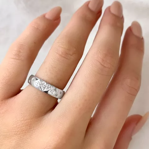 Hvid zirkon ring i sølv
