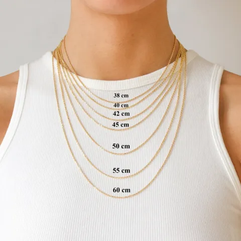 BNH Anker facet halskæde i 14 karat guld 40 cm x 1,4 mm