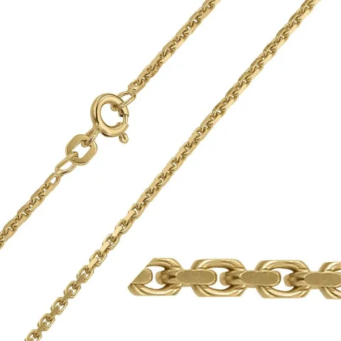 BNH Anker facet halskæde i 8 karat guld 80 cm x 1,6 mm