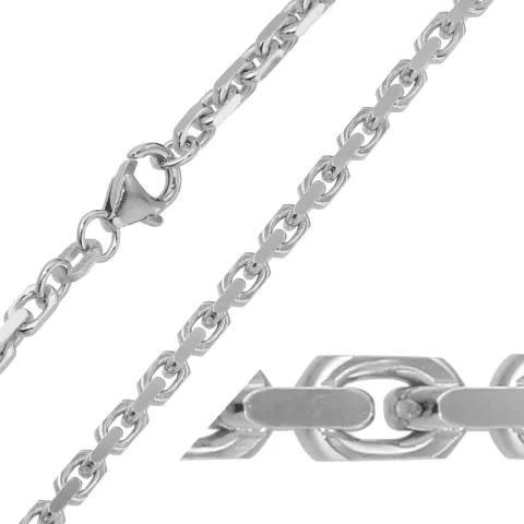 BNH Anker facet armbånd i 14 karat hvidguld 18,5 cm x 3,4 mm