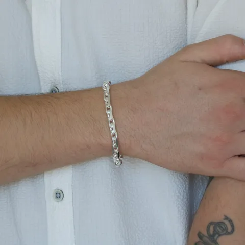 BNH Anker facet armbånd i sølv 17 cm x 5,7 mm