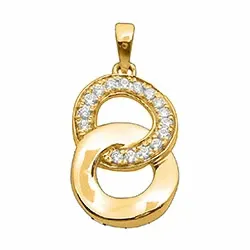 rundt diamantvedhæng i 14 karat guld 0,11 ct