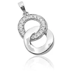 Rundt diamant vedhæng i 14 karat hvidguld 0,11 ct