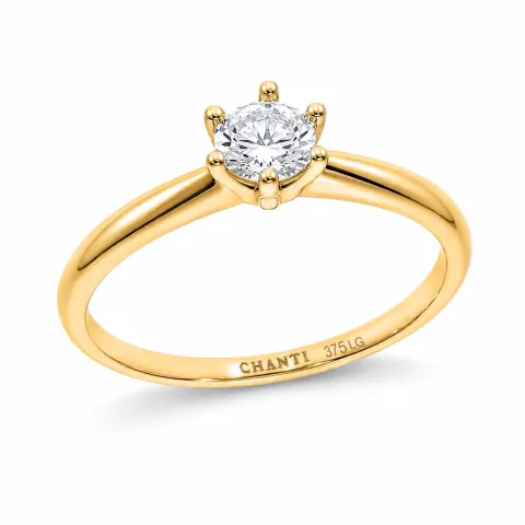 0,30 ct lab grown diamant solitairering i 9 karat guld 0,30 ct