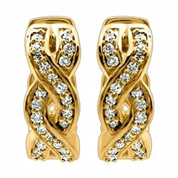 diamant creoler i 14 karat guld med diamant