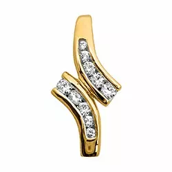 Trendy diamantvedhæng i 14 karat guld 0,10 ct