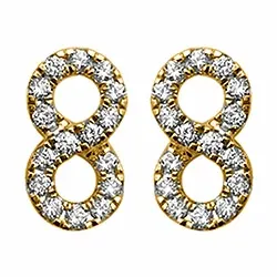 infinity diamant ørestikker i 14 karat guld med diamant