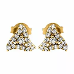trekantet diamant ørestikker i 14 karat guld med diamant 