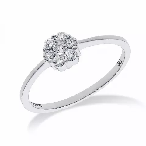 blomster diamant ring i 14 karat hvidguld 0,25 ct