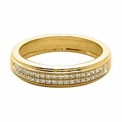 Bred diamant ring i 14 karat guld 0,15 ct