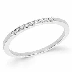 Smal diamant hvidguldsring i 14 karat hvidguld 0,09 ct