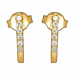diamant ørestikker i 14 karat guld med diamant