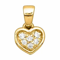 Hjerte diamant vedhæng i 14 karat guld 0,05 ct
