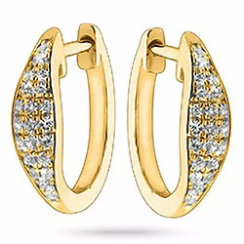diamant creoler i 14 karat guld med diamant