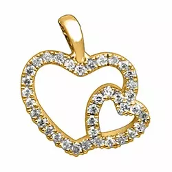 Hjerte diamantvedhæng i 14 karat guld 0,29 ct