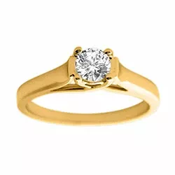 ægte diamant ring i 14 karat guld 0,10 ct