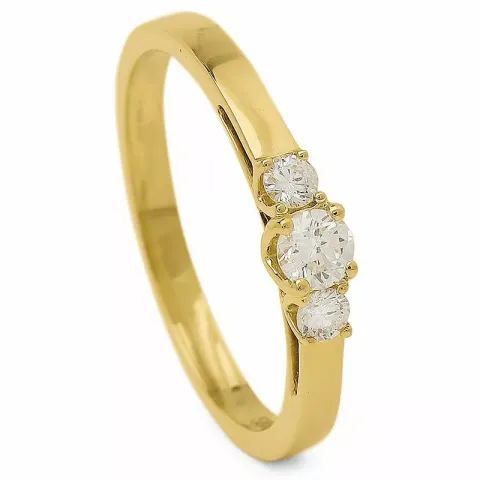 diamant guldring i 14 karat guld 0,25 ct