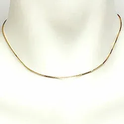 Kort veneziahalskæde i forgyldt sølv 38 cm x 1,2 mm