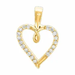 hjerte diamantvedhæng i 14 karat guld 0,11 ct