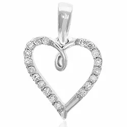 hjerte diamantvedhæng i 14 karat hvidguld 0,11 ct