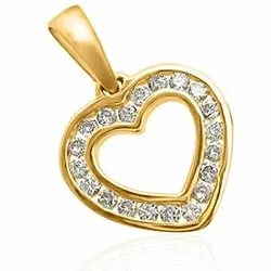 hjerte diamant vedhæng i 14 karat guld 0,20 ct