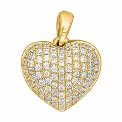 Trendy hjerte diamantvedhæng i 14 karat guld 0,30 ct