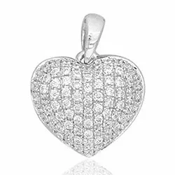 hjerte diamantvedhæng i 14 karat hvidguld 0,30 ct
