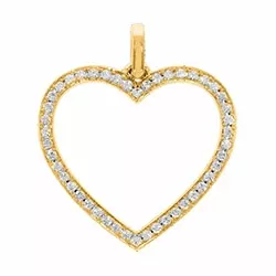 hjerte diamantvedhæng i 14 karat guld 0,23 ct