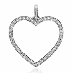 hjerte diamantvedhæng i 14 karat hvidguld 0,23 ct