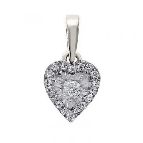 hjerte diamant vedhæng i 14 karat hvidguld 0,08 ct