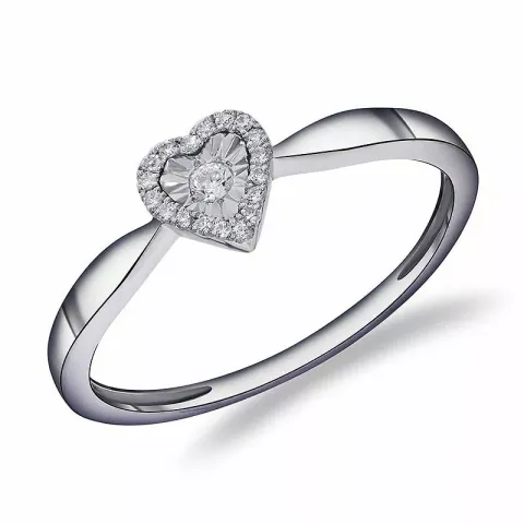 Diamant hvidguldsring i 14 karat hvidguld 0,08 ct