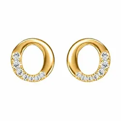 runde diamant ørestikker i 14 karat guld med diamant