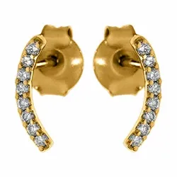 diamant ørestikker i 14 karat guld med diamant 