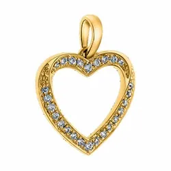 hjerte diamant vedhæng i 14 karat guld 0,09 ct