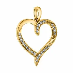 Hjerte diamantvedhæng i 14 karat guld 0,08 ct