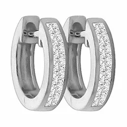 Diamant creoler i 14 karat hvidguld med diamanter